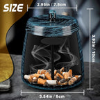 Ashtray for Cigarettes Outdoor, Outdoor Ashtray with Lid for Cigarette, Metal Odorless Windproof Smokeless AshTray for Patio Home Office Tabletop Balcony
