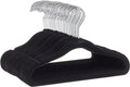Amazon Basics Kids Velvet, Non-Slip Clothes Hangers for Infant and Toddler, 11.6 in (for baby clothes), Pack of 50, Black