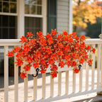 Fall Flowers Artificial for Decoration, Fake Silk Rhododendron Flowers for Outdoors, 2 Bundles Faux Azalea Outside UV Resistant No Fade Floral for Home Garden Balcony Walkway Wedding Party Decor