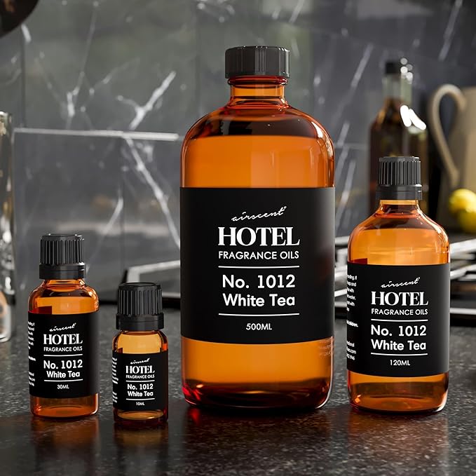 AirScent Hotel Diffuser Oil No. 1012 Inspired by The Renwoed White Tea Hotel Scent - Premium Fragrance Oil for Ultrasonic and Waterless Diffusers and Crafting - 30 mL, 1 fl oz Bottle