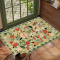 U'Artlines Indoor Door Mat Entrance Rug 2'x3'Soft Non Slip Machine Washable Floral Small Area Rug Carpet for Entryway Kitchen Bathroom Bedroom Green