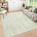 Lahome Abstract 6x9 Area Rugs, Soft Boho Rug for Living Room Bedroom, Ultra-Thin Non Slip Boho Green Washable Throw Carpet for Dining Room Office, Green