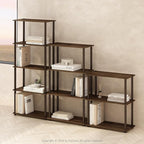 Furinno Turn-N-Tube Book Shelf, 5-Tier Bookshelf, Bookcase with Multipurpose Compact Display Rack, 11.6 x 23.6 x 57.4, for Living Room, Bedroom, Home Office, Walnut/Brown