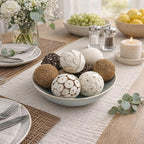 10pcs Decorative Balls for Bowl Centerpiece, Rattan Woven Vase Orbs Spheres Filler for Home Decor, Home Table Decor, Party Wedding, DIY Crafts, 2.4 inch