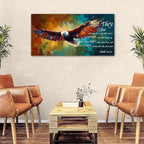 Christian Eagle Wall Art Isaiah 40 31 Poster Bible Verse Wall Decor Inspirational Scripture Canvas Prints Painting Religious Biblical Framed Artwork for Bedroom Living Room Home Decoration 24x48