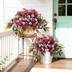 Artificial Fake Hanging Flowers Plants Basket for Outdoors Outside Decoration UV Resistant Faux Silk Flowers Look Real Plastic Flowers for Spring Planters Home Porch Patio Garden Decor