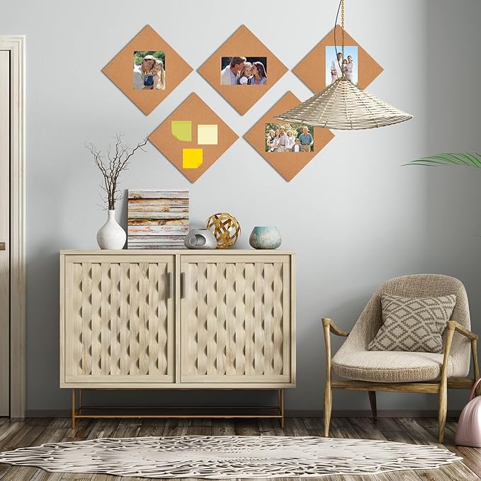 Cork Board Tiles 12"x12" - 1/2" Thick - 6 Pack Cork Tiles - Bulletin Board - Mini Wall (6pack) (6pack 30.5 * 30.5 * 1.2)