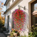 Artificial Hanging Flowers for Outdoors, 8 Pcs Fake Plant for Spring Summer Decoration, UV Resistant Realistic Silk Faux Flowers Outside Indoor Planter Porch Patio Balcony Yard Decor