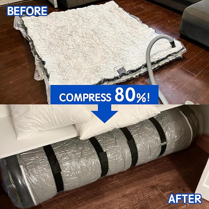 Storage Master Vacuum Storage Bag for Twin Size Mattress - Ideal for Memory Foam and Latex Up to 14 Inches - Designed for Easy Moving, Shipping and Storing with Straps (TWIN/TWIN XL)