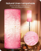 Dimmable Floor Lamps for Living Room with Remote and Foot Switch, 64.4” Modern Standing Tall Lamp, Corner Lamp for Bedroom, Bulb Included, 3000K-6500K, FCC Listed, Sakura Pink and Black CP06LD05W1