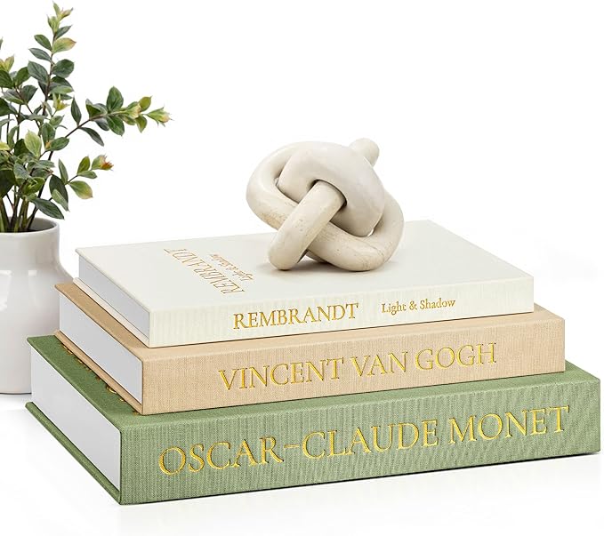 JARLINK Aesthetic Decorative Books, Set of 3 Linen Faux Books for Coffee Table, Bookshelf or Mantle Decor, Stylish Book Storage Boxes for Home Decor, Photo Organization, and Keepsake Storage,Sage