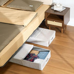VEVOR Under Bed Storage with Lids, 31.7 x 15.9 x 6.1 Inch, 48L Large Underbed Clothes Storage Containers, Low Profile Gray Under Bed Drawer Shoe Organizer Bins Box for Blanket Shoe Bedroom, 2 Pack