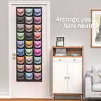 Hat Organizer Racks for Baseball Caps, 27 Deeper Pockets Baseball Hat Rack, Cap Rack, Hat Rack for Door with 3 Hooks