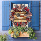 250th Anniversary Patriotic Wreath, 4th of July Wreath for Front Door, Patriotic Wreath Handmade Eagle Wreaths, Memorial Day Home Decoration for Indoor and Outdoor (C)