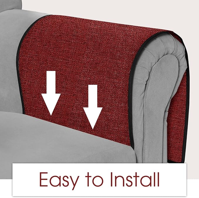 Joywell Remote Control Holder for Recliner Sofa Armrest Organizer Non Slip Armchair Caddy with 6 Pocket Storage for Magazine, Tablet, Phone, iPad, Burgundy