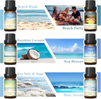 HIQILI Fragrance Oil, Gold Coast 6x10ml for Candle Scents Making, Scented Oils for Soy Candles Soap Slime Aromatherapy Diffuser, Premium Grade Essential Oil Set for Christmas Holiday