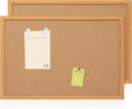 2 Pack Cork Board Bulletin Board 20" x 30", Wood Framed Corkboards for Wall Decor, Hanging Office Message Board, Wall Mounted Notice Pin Board with 30 Push Pins for School, Home & Office