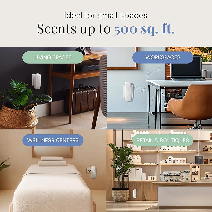 Air Esscentials The Diamond Gift Set, Smart Scent Air Machine Luxury Kit, Waterless Fragrance Oil Diffuser with 2 Scents & Bluetooth Control, Santal & Sensual Wood, White