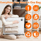 15 Pack Travel Vacuum Storage Bags with USB Electric Pump, Vacuum Seal Bags for Clothing - Space Saver for Clothes, Compression Travel Packing Bags for Luggage and Suitcase.