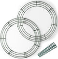 2-Pack 14 Inches Wire Wreath Frame – Round Metal Wreath Form with Ring Design for DIY Crafts, Floral Projects, and Home Decor – Dark Green Wire Frame for Christmas Holiday & Weddings