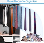 Belt Hanger for Closet, Sturdy Wood Belt Rack Closet Accessories with 14 Hooks Belt Organizer for Closet Organizers and Storage Max 42 Belts-Black 2 Pack