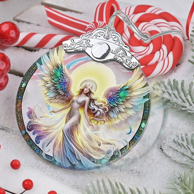 Jocidea Stained Glass Hanging Decor - Christmas Tree Ornaments - Gifts for Women, Mom