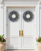 DDHS 24inch Lavender Wreath for Front Door, Window, Porch, Spring Summer Artificial Wreaths All Seasons Farmhouse Indoor Outdoor Decor-pulpre