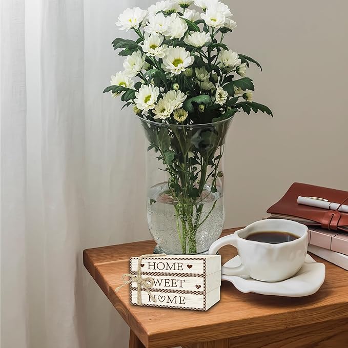 Mini Decorative Books For Home Decor, Small Wood Book Stack For Table Decor, Home Sweet Home decoration Books For Living Room Bookshelf, Farmhouse Stacked Books decoration（L53)
