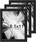 KTKDE 8.5x11 Picture Frame Set of 3,Certificate Frame Black with Clear Plexiglass, 8.5 by 11 Picture Diploma Document Degree Frames for Wall and Tabletop,best gift