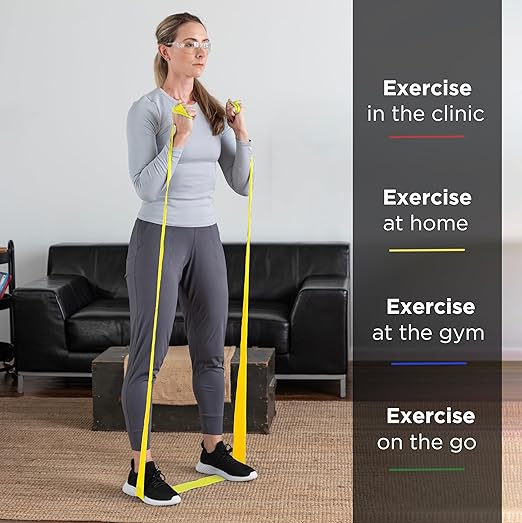 THERABAND Professional Resistance Band, Yellow Level 1 Light, 5 ft Exercise Band for Physical Therapy, Strength Training, Upper and Lower Body Workouts, Yoga and Pilates