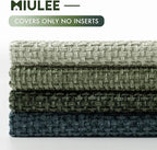 MIULEE Pack of 4 Couch Throw Pillow Covers 22x22 Inch Green Forest Soft Decorative Chenille Pillow Covers Farmhouse Accent Cushion Covers for Boho Home Decor Spring Sofa Bedroom Living Room