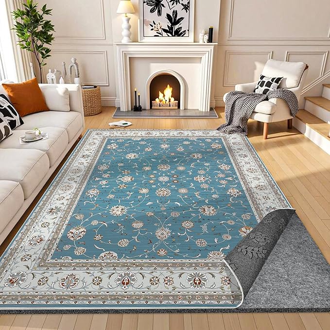 Waterproof Rug Pad, Thick 9x12 ft Under Area Rug Carpet Pad, Non Slip Felt Rug Pads for Hardwood Floors, Keep Carpets in Place Soft and Prevent Rug from Wrinkling or Buckling