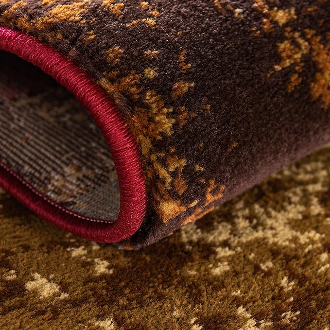 Unique Loom Barista Collection Area Rug - Kouillou (7' 1" x 10' Rectangle, Multi/ Brown)