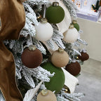 Sea Team 25-Pack Flocked Velvet Christmas Tree Ball Ornaments Set, Decorative Hanging Baubles, Shatterproof Plastic Decorations for Xmas Tree, Wreath, Garland, 60mm/2.36 Inches, Prairie Fall