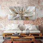 Flower Wall Art Vintage White Floral Canvas Pictures Abstract Blooming Flower Prints Painting Large Abstract Botanical Blossom Wall Decor Elegant Artwork Bedroom Living Room Decoration 29.53x57.87"