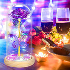 Valentines Day Rose Gifts for Her,Valentines Day Flowers Gifts for Mom Women Girlfriend,Birthday Gifts for Women,Valentines Gifts for Wife,Purple Butterfly Rose Gifts for Valentine's Day Anniversary