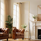 BEAUTYPEAK 86"x40" Rectangle Full Body Floor Mirrors, Full Length Mirror with Stand, Large Gold Mirror for Bedroom, Dressing Room, Leaning, Standing or Hanging Horizontally/Vertically