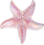 H&D HYALINE & DORA 2.8" Glass Starfish Figurine Handmade Blown Glass Starfish Figurine Tiny Crystal Sea Animals Ornament for Aquarium Decor(Pink)