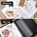 24Pcs 3 Hole Magazine Binder Inserts Holder, 3 Ring Binder Strips Punched Magazine Organizer Sheet Music Folder for Paper File Book(Translucent White)