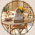 Lineshading 4 Pcs Easter Table Decoration Easter Gifts He Is Risen Tiered Tray Decor Christian Gifts Wooden Eggs Basket Stuffers Centerpieces for Holy Week Home Kitchen Party Decorations