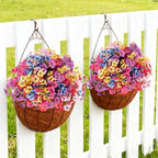 24 Bundles Artificial Flowers for Outdoor Faux Plants for Spring Summer Decoration, UV Resistant Realistic Silk Plastic Fake Flowers Garden Porch Patio Balcony Yard Front Home Decor