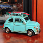 Vintage Car Model Chic Home Decor Metal Beach Decoration Display Pull Back Desk Topper Car Model Vintage Vehicle Iron Art Mancave Ornament
