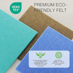 MaxGear Large Cork Board for Wall 36" x 24", Aqua Blue Bulletin Board, 6 Pack Felt Wall Tiles with Pushpins, Cork Boards for Office Push Pin Board Tack Board Felt Board
