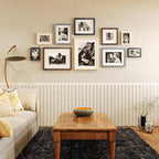 Egofine 9x12 Picture Frame Set of 4, Made of Solid Wood Multicolor Photo Frames Covered by Plexiglass 5x7 and 6x8 with Mat or 9x12 without Mat, for Table Top Display and Wall Mounting Mixed Colors