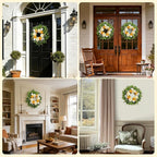 Summer Wreath for Front Door, 24 Inch Summer Wreath Floral with Peony Ranunculus Hydrangea Flower Summer Door Wreaths for Porch Entryways Wall Window Farmhouse Party Home Seasonal Decor