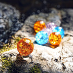 H&D HYALINE & DORA Glass Crystal Ball,40mm Ice Crack Ball,Crystal Ball Decorative for Accessories Rockery Ornaments,Orange