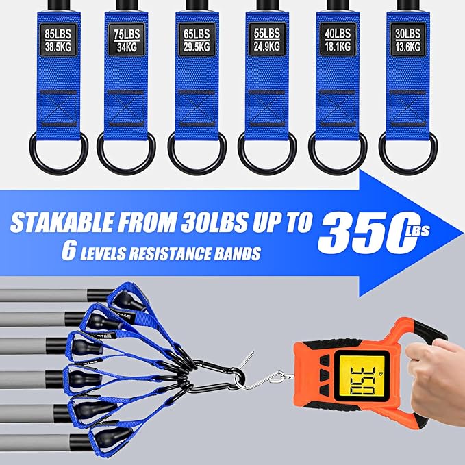 WOQQW Heavy Resistance Bands for Working Out, 350lbs/450lbs Exercise Bands with Handles, Workout Bands Set for Men, Fitness Weight Bands for Muscle Strength Training,Stretching,Slim,Home Gym Equipment
