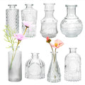 Brajttt Clear Flower Vase Set, Glass Bud Vase in Bulk Set of 8,Artistic and Cultural Flavor Mini Vases for Home Office Decor, Bedroom, Office, Living Room Decorations,Wedding