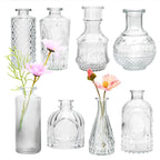 Brajttt Clear Flower Vase Set, Glass Bud Vase in Bulk Set of 8,Artistic and Cultural Flavor Mini Vases for Home Office Decor, Bedroom, Office, Living Room Decorations,Wedding