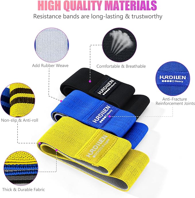 Resistance Bands for Working Out, Exercise Workout Bands for Women & Men, 3 Levels Elastic Stretch Bands for Exercise with Carry Bag for Physical Therapy, Home Fitness, Strength Training, Yoga